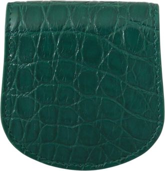 Dolce & Gabbana Mens Green Exotic Skins Condom Case Holder Wallet Skin