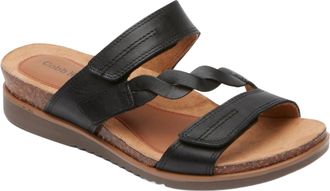 Rockport Womens May Adjustable Cork Slide In Black
