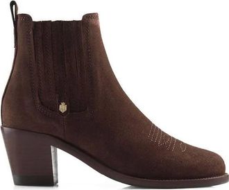 FAIRFAX & FAVOR Womens Rockingham Ankle Boot In Chocolate Suede