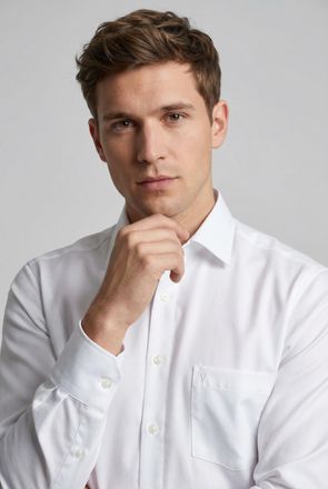 Marvelis Langarmhemd MARVELIS, Herren, Gr. 40, Extra verl&auml;ngerter Arm, wei&szlig;, Web, Obermaterial: 100% Baumwolle, 2-Knopf-Manschette, Hemden Langarmhemd, modern 