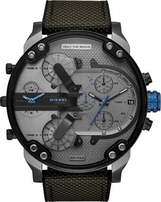 Diesel Mr. Daddy 2.0 Horloge - Heren - Horloges - Grijs - ONE Size - Nylon - Accessoires
