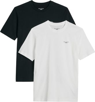 Marc O'Polo Denim T-Shirt MARC OPOLO DENIM regular fit im 2er Pack, in softem Single Jersey, Herren, Gr. XXL, schwarz, wei&szlig;, Obermaterial: 100% Baumwolle, regular fit, 