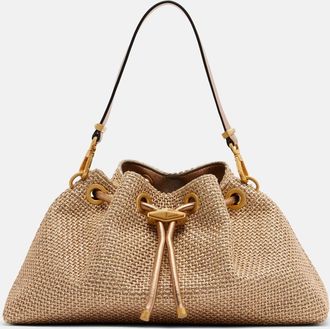 Jimmy Choo London Cinch Small raffia-effect tote bag