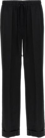 Dolce & Gabbana Wollen Broek - Heren - Straight fit broeken - Zwart - 2XL - Wol - Broeken