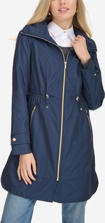 Cole Haan Womens Packable Rain Jacket - Blue Size Medium Water-Resistant