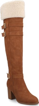 Journee Collection Womens Alyza Over-the-Knee Sherpa Boots