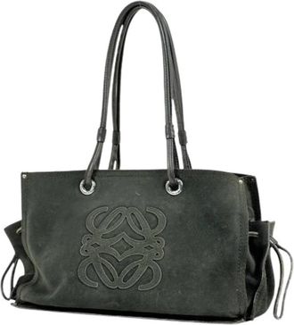 Loewe Pre-owned Suede Shoulder Bag - Dames - Vintage Schoudertas - Groen - ONE Size - Leer - Vintage