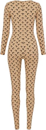 Marine Serre Moon-Print Slim-Fit Bodysuit - Beige