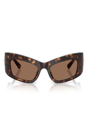 Dolce & Gabbana 53mm Cat Eye Sunglasses in Havana /Dark Brown at Nordstrom