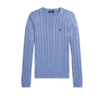 Polo Ralph Lauren Round-neck Knitwear, female, Blue, Size: L Polo Ralph Lauren Sweaters