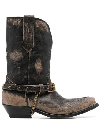 Golden Goose slip-on distressed boots - Black