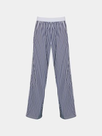 S&eacute;bline Marocaine Hand-Embroidered Cotton Pajama Trousers Size: L/XL