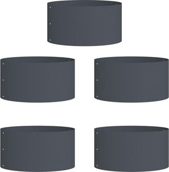 vidaXL Vidaxl - Jardineras 5 Pcs Antracita 40 X 40 X 20 Cm Acero
