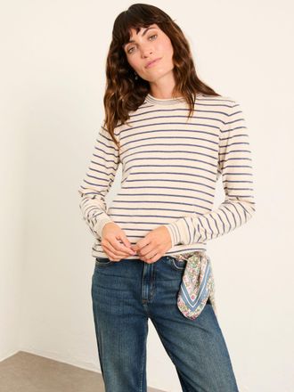 Fat Face FatFace Breton Natural Knitted Stripe Jumper