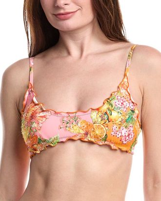PQ Swim Pq Swim Embroidered Lettuce Edge Bralette Top