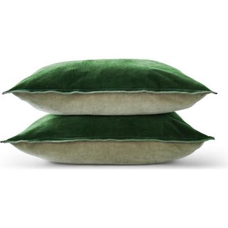 Christy Harewood Luxury Double Sided Velvet Sham Pair in Sage at Nordstrom