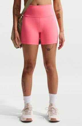 Nike One Elemental Dri-FIT High Waist Bike Shorts in Sea Coral/White at Nordstrom Rack, Size X-Small