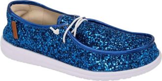 Corkys Footwear Womens Kayak Slip-On Sneakers In Electric Blue Glitter