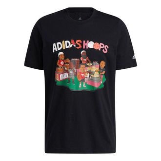 adidas China S1 Tee Casual Basketball Sports Breathable Short Sleeve Black HB6168