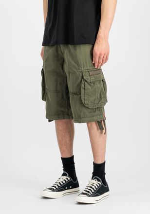 Alpha Industries Shorts ALPHA INDUSTRIES Jet Short, Herren, Gr. 29, Normalgr&ouml;ssen, gr&uuml;n (schwarz olive), Obermaterial: 100% Baumwolle, Hosen Shorts