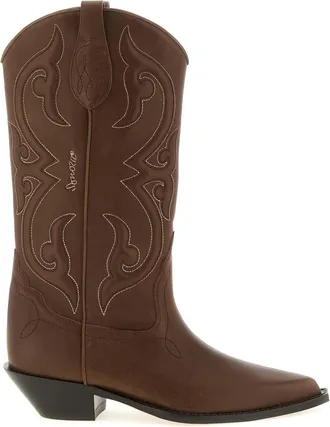 Sonora Brown Embroidered Pointed Toe Boot