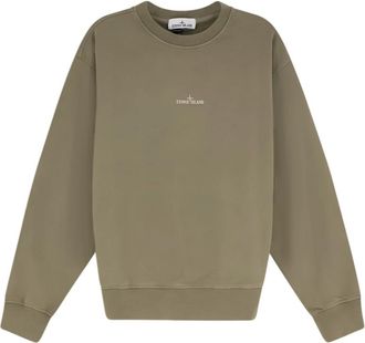 Stone Island Crew Neck Sweatshirt - Heren - Sweatshirts - Groen - M - Katoen - Hoodies & sweatvesten
