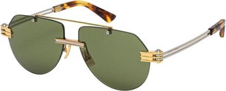 Bottega Veneta Pilotenzonnebril van metaal - unisex - Zonnebrillen - Geel - 59 MM - Accessoires