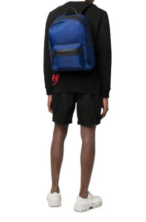 Kiton Logo-Print Zip-Up Backpack - Royal Blue