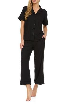 Flora Nikrooz Iman Rib Pajamas in Black at Nordstrom Rack, Size Small