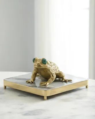 John-Richard Brass Frog Napkin Holder