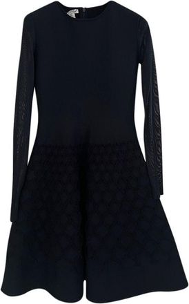 Oscar De La Renta Fit & Flare Waffle Detail Dress Size M