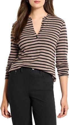 Nic+Zoe Nic+Zoe Petite Striped Henley T-Shirt