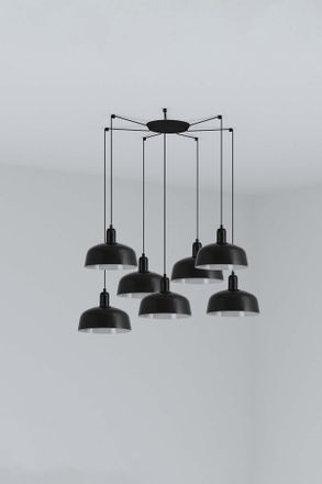 Faro Barcelona Tatawin M L&aacute;mpara Colgante 7 Luces Negra 20340-120-7l