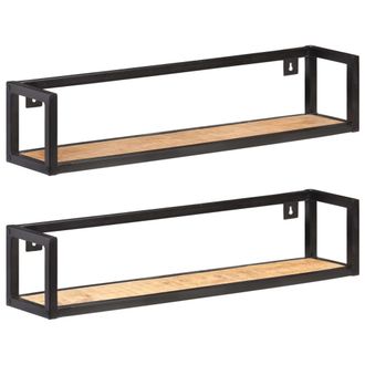 vidaXL Vidaxl - Estantes De Pared 2 Unidades 80 Cm Madera De Mango Rugosa