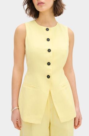 Aligne Leo Collarless Vest in Butter Yellow at Nordstrom, Size 10