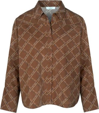 H&eacute;st Blouses & Shirts - Dames - Overhemden - Bruin - 2XL - Overhemden
