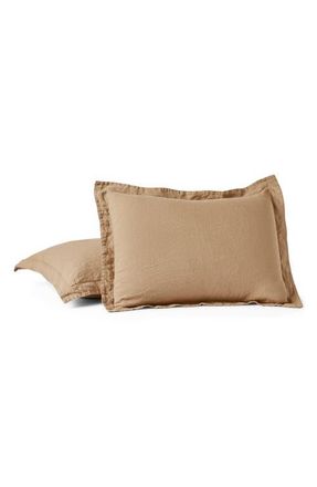 Coyuchi Relaxed Organic Linen Pillow Sham in Doe at Nordstrom, Size King
