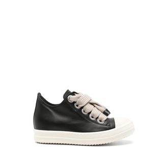 Rick Owens Oversized-lace Leather Sneakers
