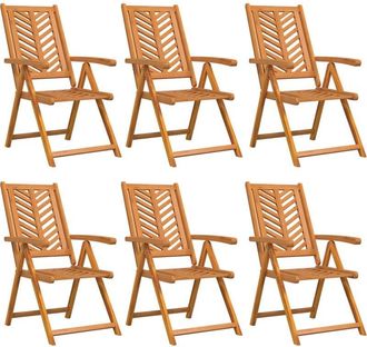 vidaXL Vidaxl - Reclining Chair 6 pcs Brown 57 x 71 x 90cm Wood