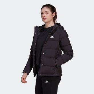adidas Daunenjacke ADIDAS SPORTSWEAR HELIONIC HOODED DAUNENJACKE, Damen, Gr. XXL, schwarz, Obermaterial: 100% Polyester. Futter: 100% Polyester. F&uuml;llung: 80%