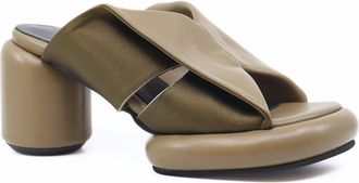 All Black Women Mod Collar Mule In Green