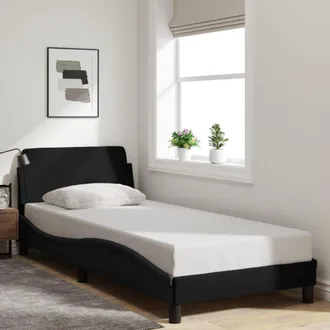 vidaXL Vidaxl - Estructura De Cama Con Cabecero Sin Colch&oacute;n Tela Negro 80x200cm
