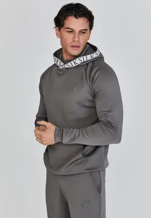 Siksilk Sudadera con capucha din&aacute;mica gris para hombre SikSilk XS