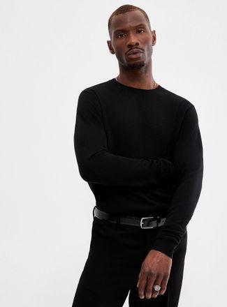 Le 31 Mens Silky knit crew-neck sweater