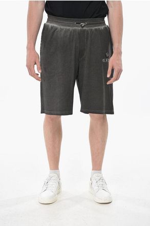 Philipp Plein Cotton Washed-Effect Shorts with Drawstring size L
