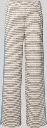 Milano Milano Italy Hose mit Galonstreifen und elastischem Bund in Offwhite, Gr&ouml;&szlig;e XXL