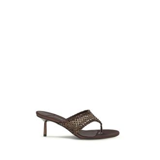 Le Silla Brown Goatskin Stiletto Heel Womens Sandals