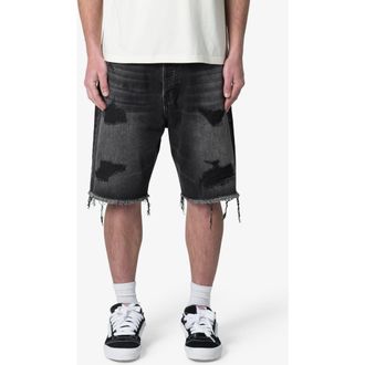 mnml Elongated Ripped Denim Shorts in Washed Black at Nordstrom Rack, Size 36