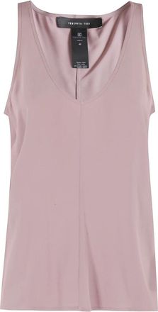 Federica Tosi Tops, Dames, Roze, M, Roze Crepe de Chine Hemdje
