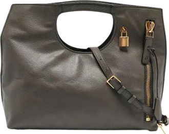 Tom Ford Pre-owned Gestructureerde leren handtas - Dames - Vintage Handtas - Grijs - ONE Size - Leer - Vintage